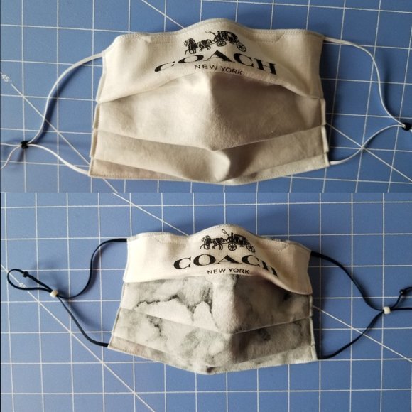 Coach Accessories - (2) masks with Coach logo - black+white elastic